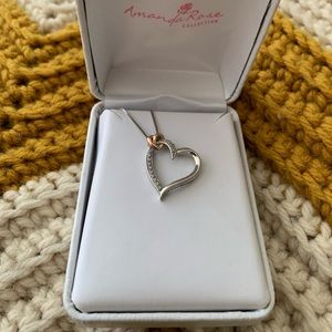 Diamond and sterling silver necklace